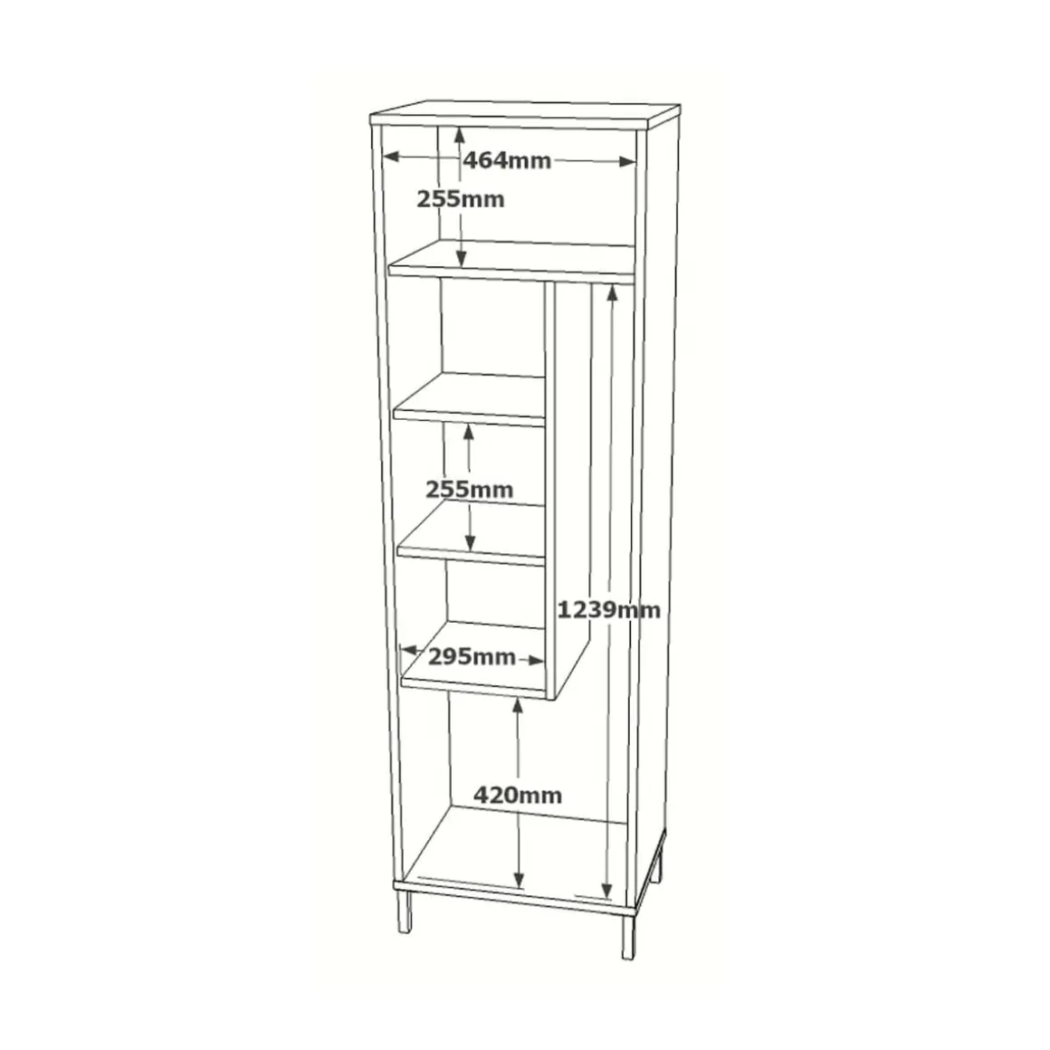 Mueble auxiliar Catorce 4 compartimentos y 2 puertas blanco 165x50,4x35,7 cm