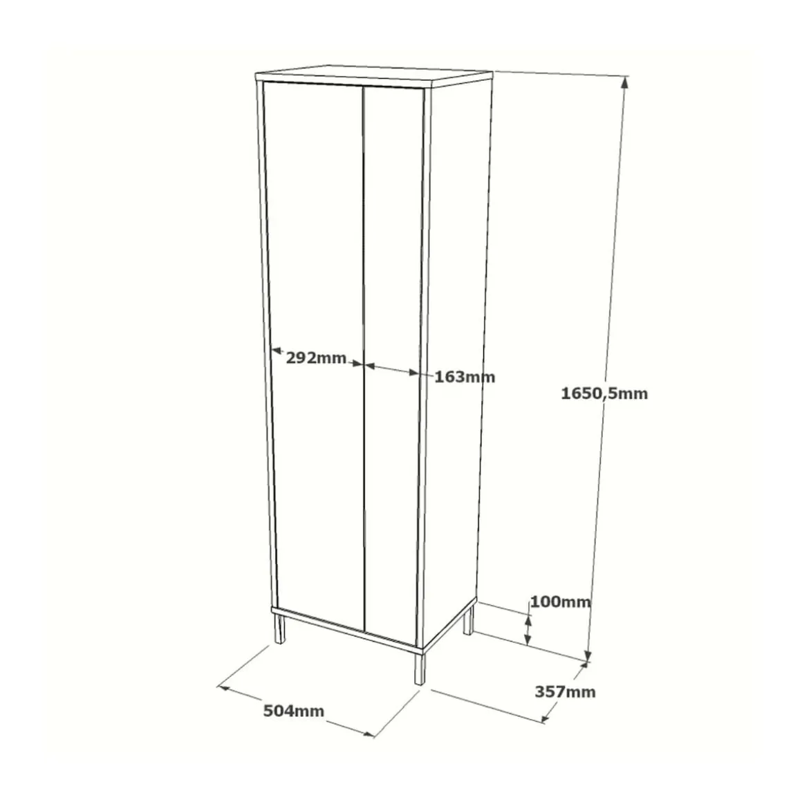 Mueble auxiliar Catorce 4 compartimentos y 2 puertas blanco 165x50,4x35,7 cm