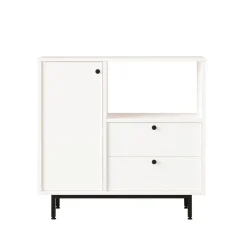 Mueble auxiliar Colima 1 puerta y 2 cajones blanco 85x88x35,5 cm