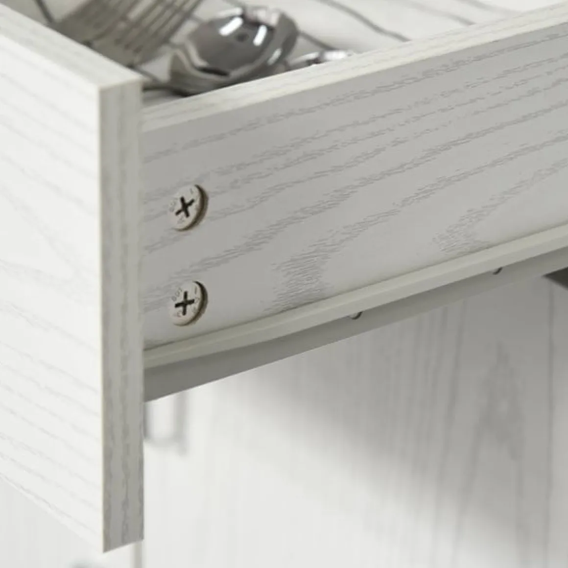 Mueble auxiliar de cocina Homcom 3 armarios+1 cajón blanco 178x71x41 cm