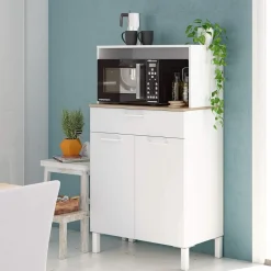 Mueble auxiliar de cocina Fast blanco artik/roble Canadian 126x72x40 cm