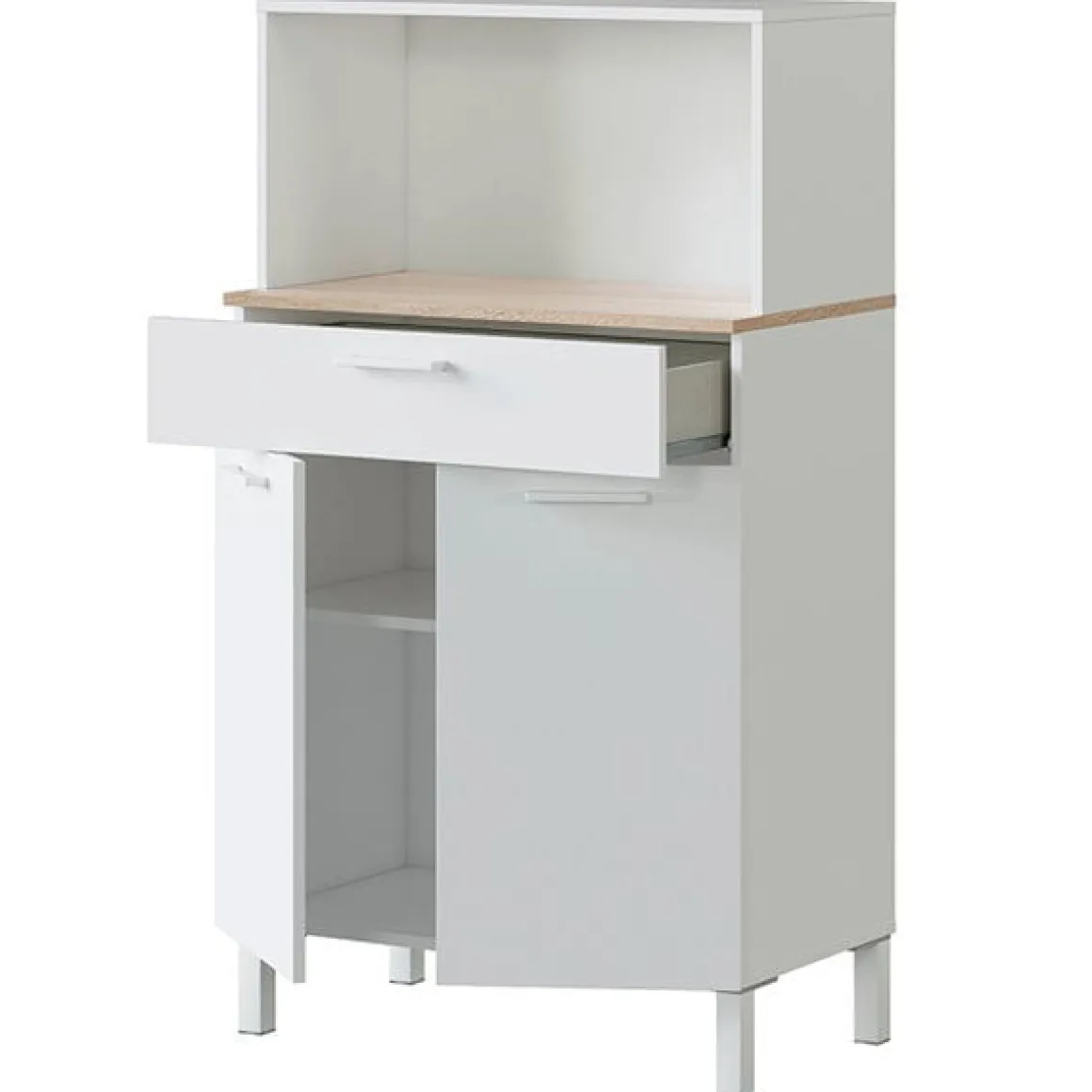 Mueble auxiliar de cocina Fast blanco artik/roble Canadian 126x72x40 cm