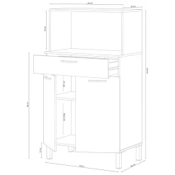 Mueble auxiliar de cocina Fast blanco artik/roble Canadian 126x72x40 cm