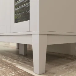 Mueble auxiliar Elianor Homcom 3 puertas con compartimento abierto blanco 97x80x35 cm