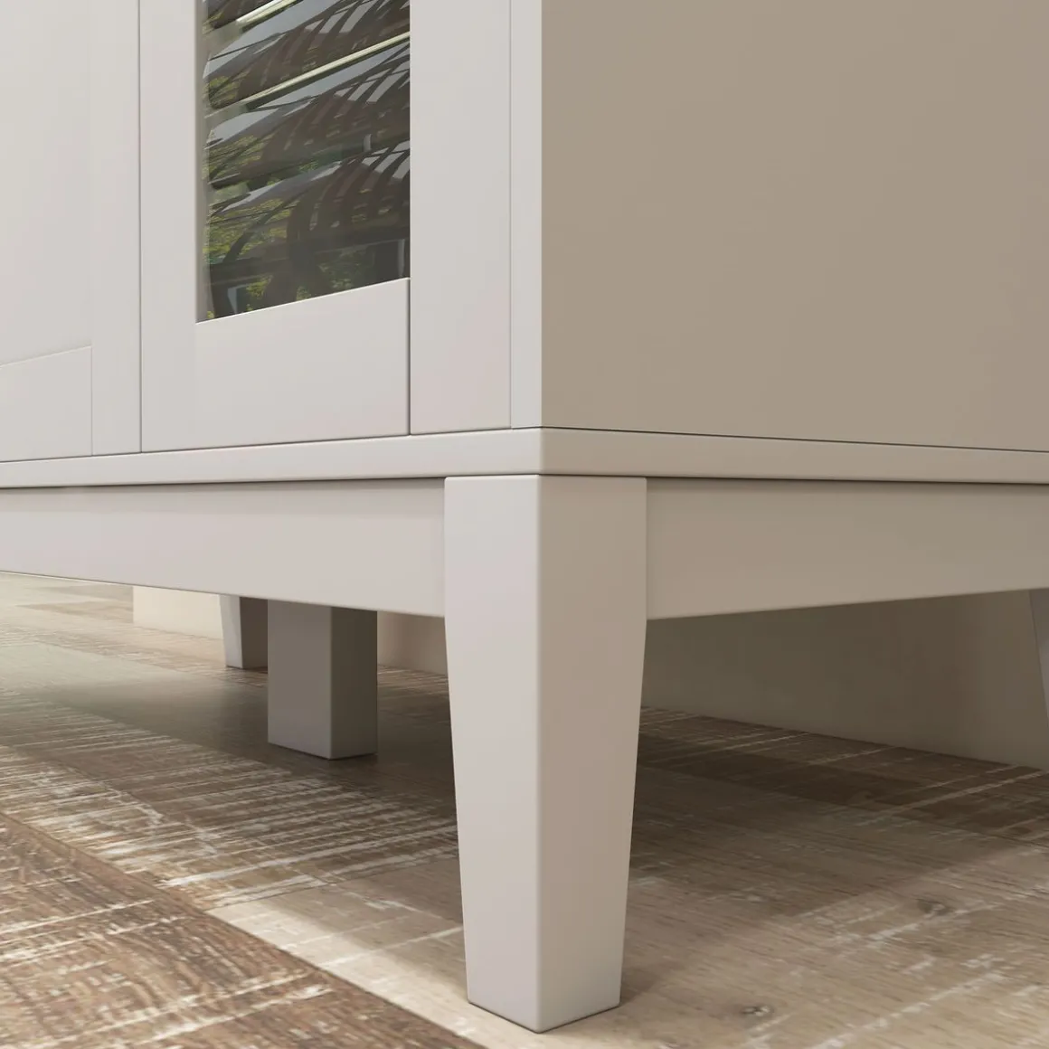 Mueble auxiliar Elianor Homcom 3 puertas con compartimento abierto blanco 97x80x35 cm