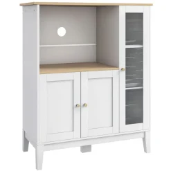 Mueble auxiliar Elianor Homcom 3 puertas con compartimento abierto blanco 97x80x35 cm