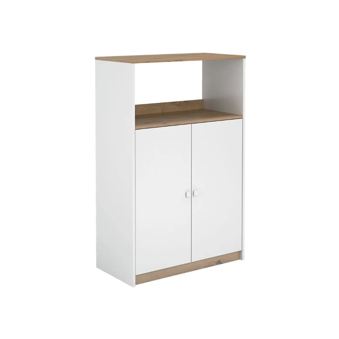 Mueble auxiliar Estela compartimento con 2 puertas blanco/natural 124x80,2x40,2 cm