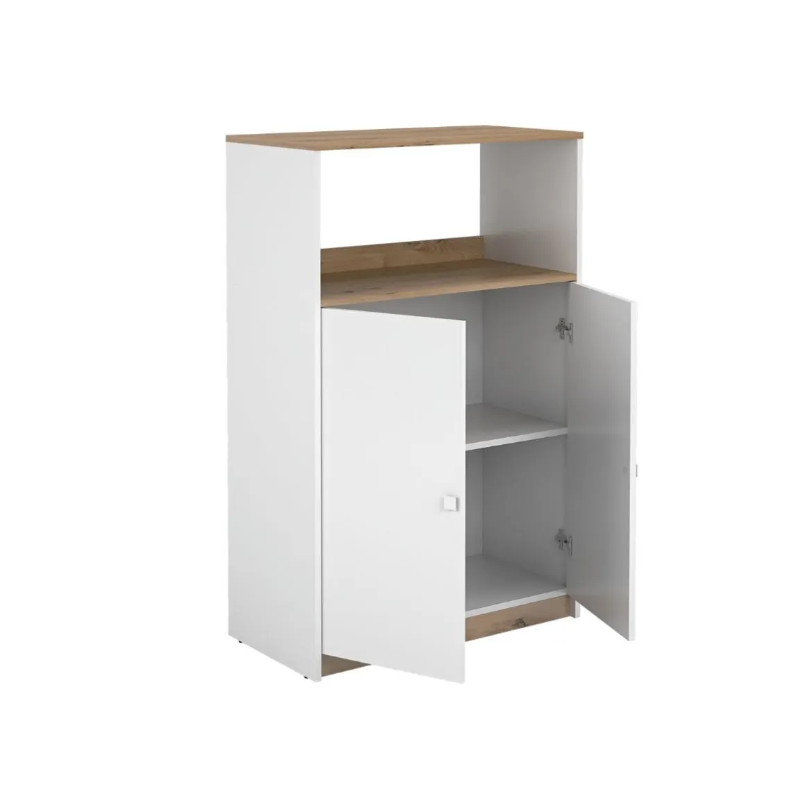 Mueble auxiliar Estela compartimento con 2 puertas blanco/natural 124x80,2x40,2 cm