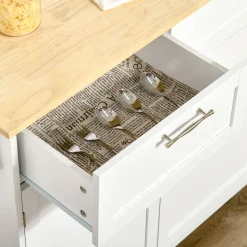 Mueble auxiliar Hibisco Homcom 2 cajones + armario + barra con ruedas blanco 91x104x46 cm