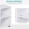 Mueble auxiliar Homcom 3 cajones+estante ajustable blanco 65x80x40 cm
