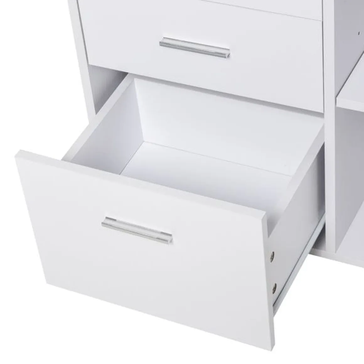 Mueble auxiliar Homcom 3 cajones+estante ajustable blanco 65x80x40 cm