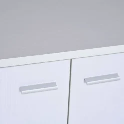 Mueble auxiliar Homcom con 4 ruedas blanco 65x60x35 cm