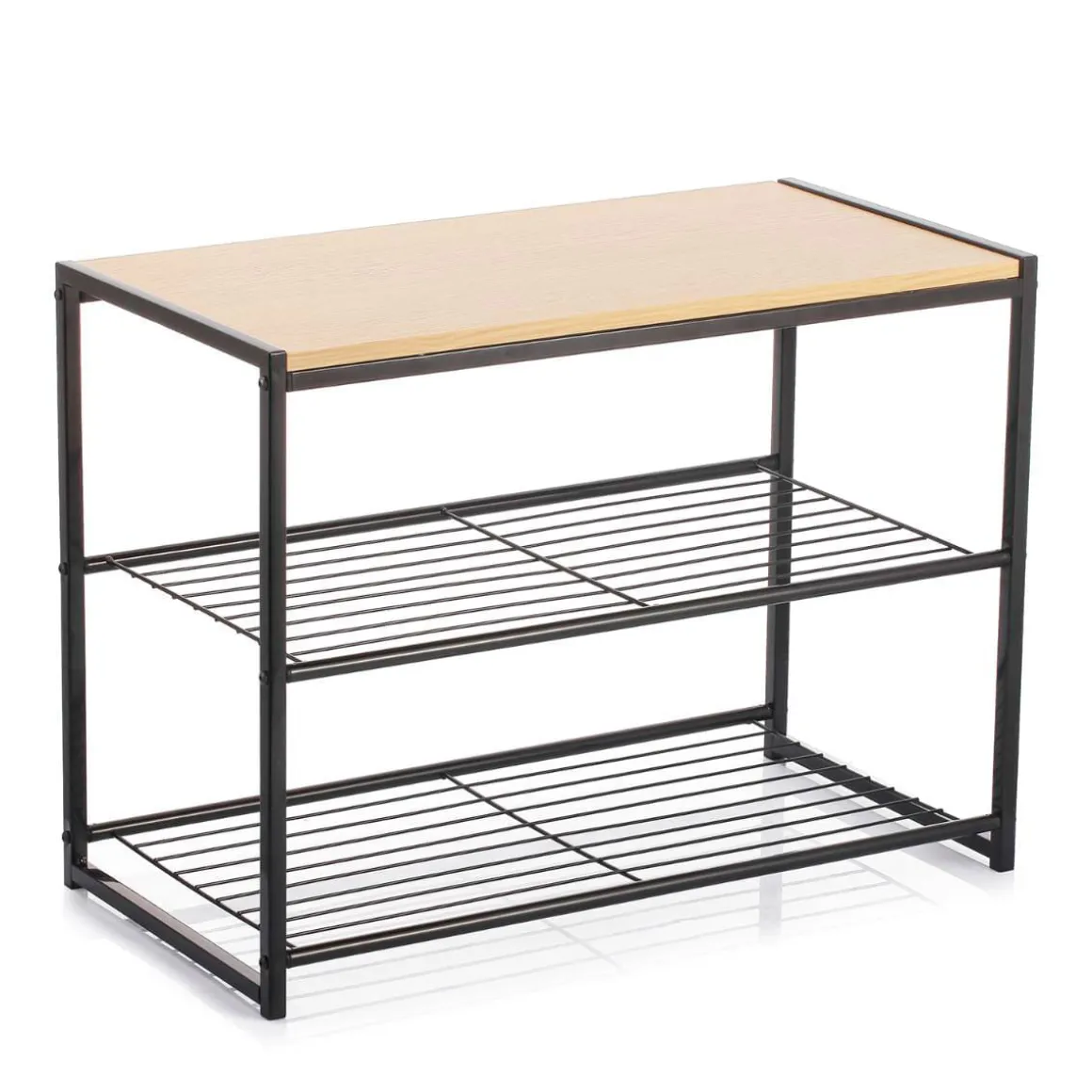 Mueble auxiliar MOA Vinthera 3 estantes negro/madera 44,5x60x30 cm