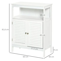 Mueble auxiliar Niebla Kleankin armario + estante blanco 81,6x60x30 cm