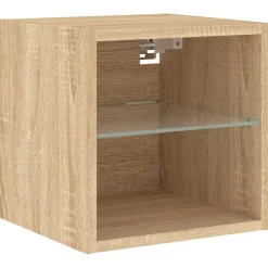 Mueble auxiliar Sifly 2 estantes luz LED 30x30x28,5 cm