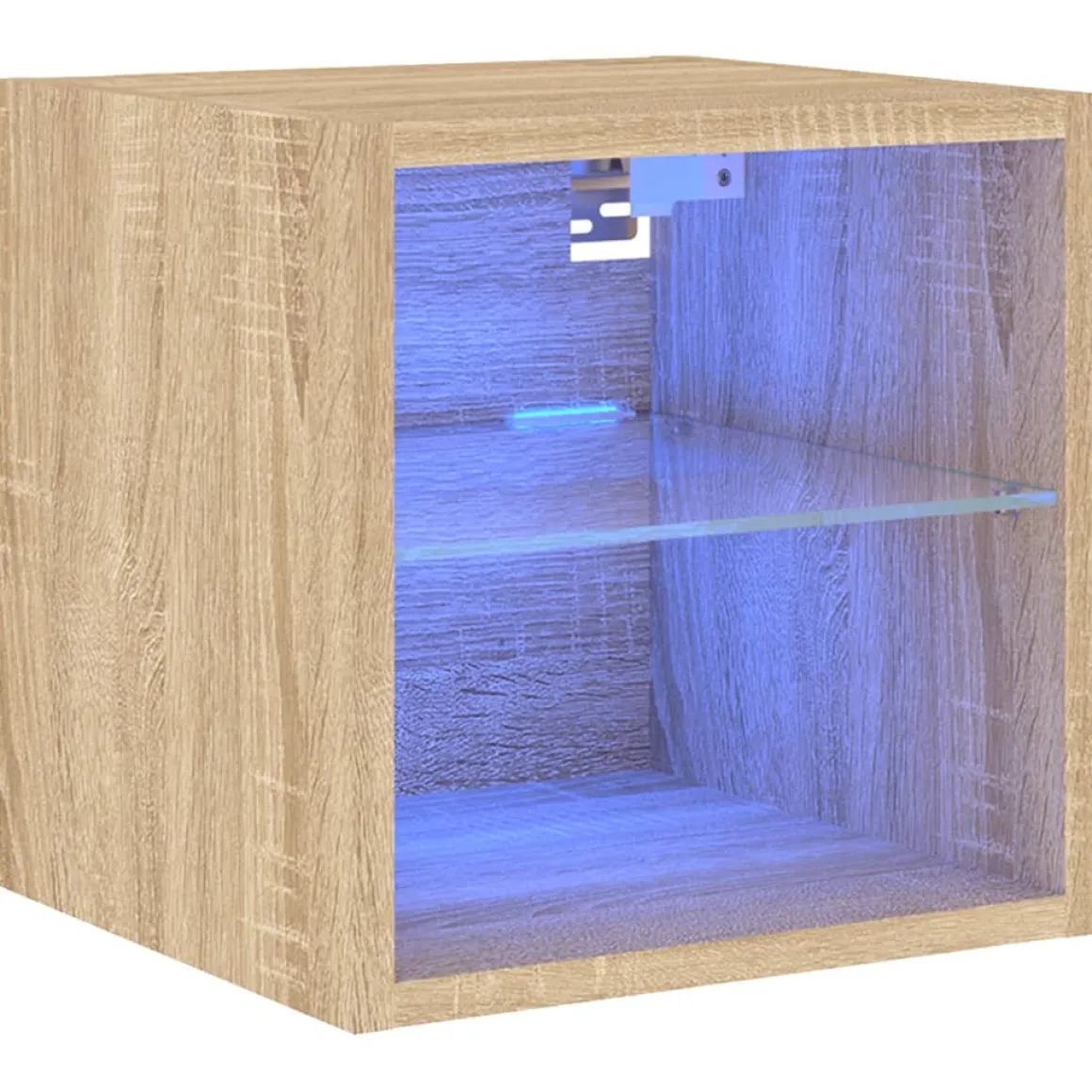Mueble auxiliar Sifly 2 estantes luz LED 30x30x28,5 cm