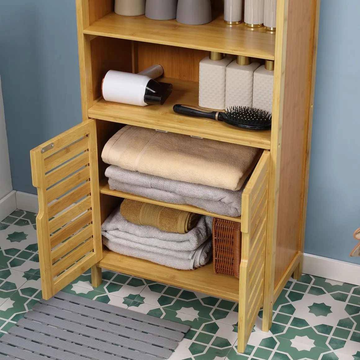 Mueble auxiliar Talo Kleankin 2 puertas + estante natural 92x50x29 cm