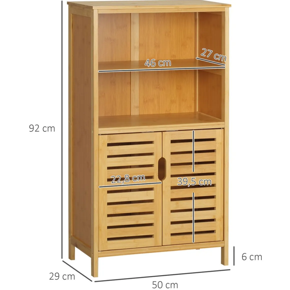 Mueble auxiliar Talo Kleankin 2 puertas + estante natural 92x50x29 cm