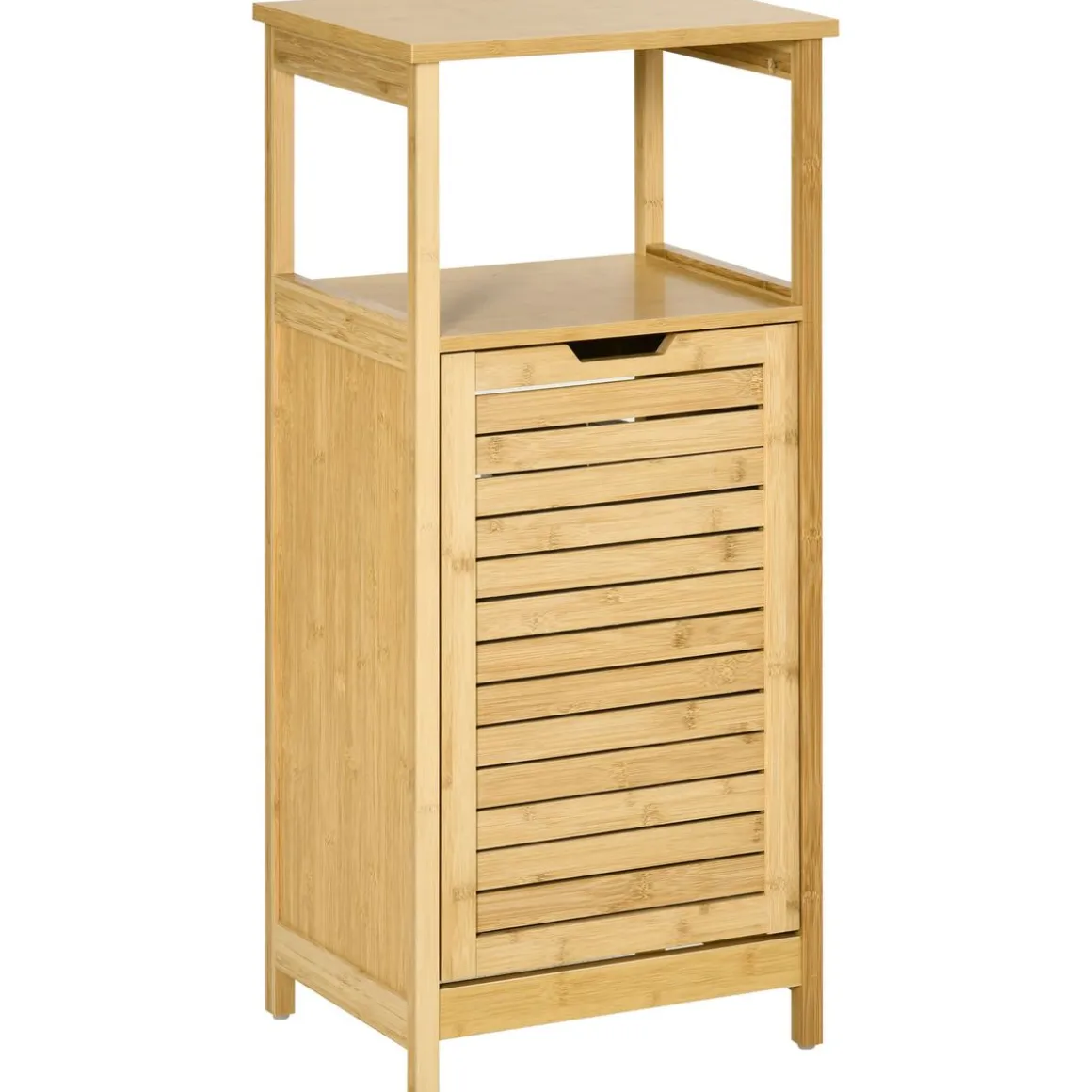 Mueble auxiliar Talo Kleankin estante + cesto ropa sucia natural 86,5x40x30 cm