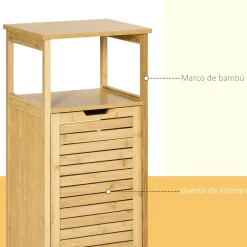 Mueble auxiliar Talo Kleankin estante + cesto ropa sucia natural 86,5x40x30 cm