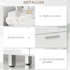 Mueble auxiliar Terra Kleankin con 2 cajones + armario blanco brillo 93x60x30 cm