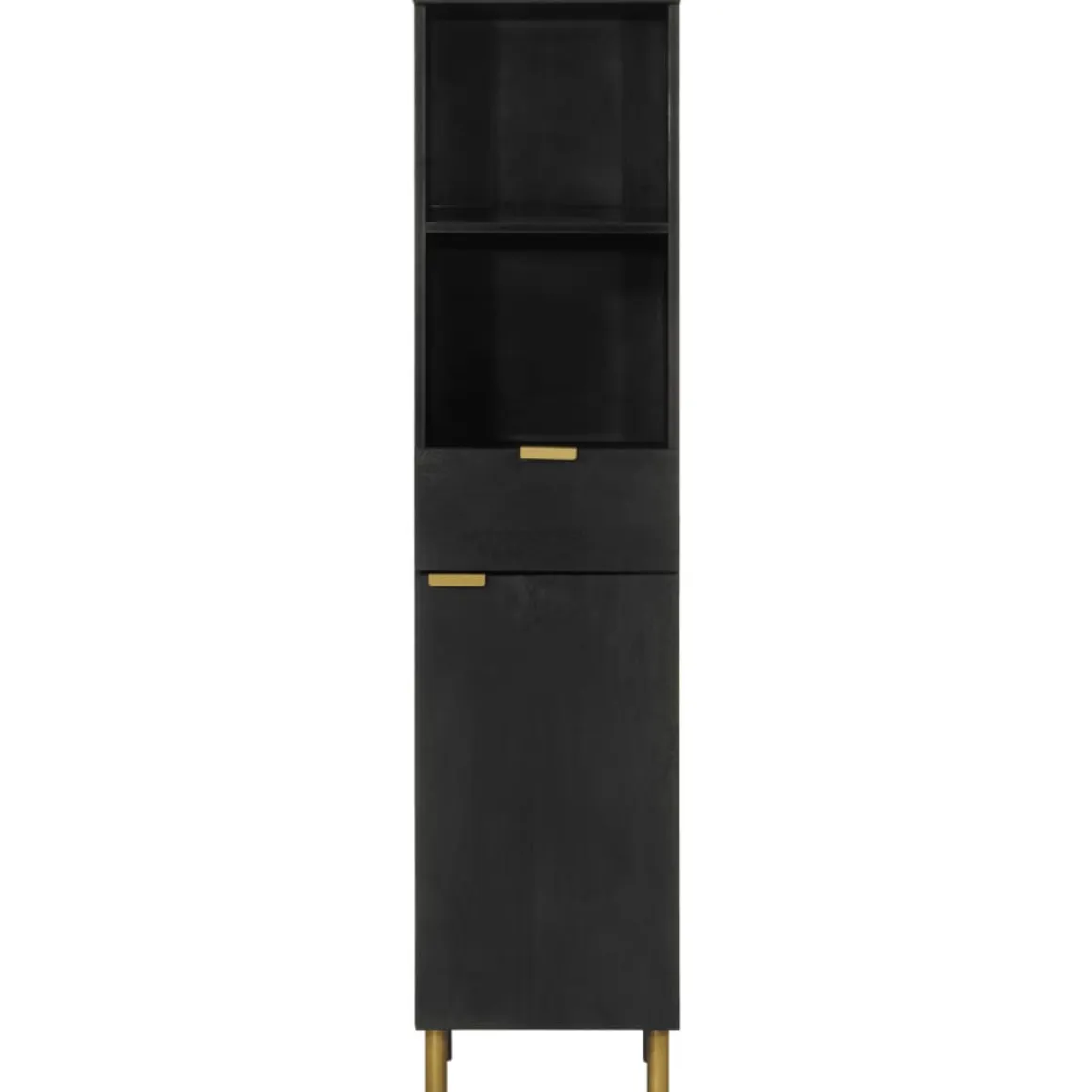 Mueble auxiliar Tulipán 2 compartimentos + 1 cajón + 1 armario negro 160x38x33 cm