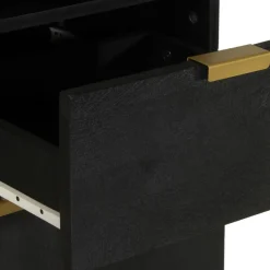 Mueble auxiliar Tulipán 2 compartimentos + 1 cajón + 1 armario negro 160x38x33 cm