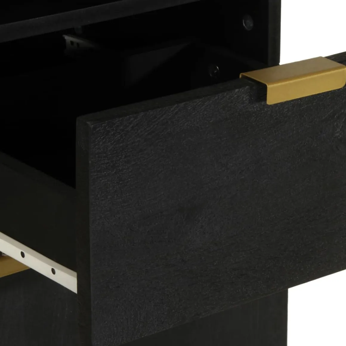 Mueble auxiliar Tulipán 2 compartimentos + 1 cajón + 1 armario negro 160x38x33 cm