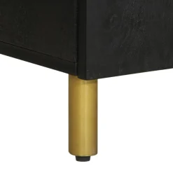 Mueble auxiliar Tulipán 2 compartimentos + 1 cajón + 1 armario negro 160x38x33 cm