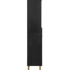 Mueble auxiliar Tulipán 2 compartimentos + 1 cajón + 1 armario negro 160x38x33 cm