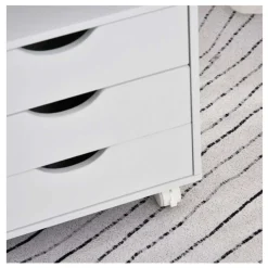 Mueble auxiliar Vinsetto 3 cajones + 4 estantes + ruedas blanco 83x40x30 cm