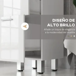 Mueble auxiliar Volco Kleankin 4 cajones blanco brillo 93x30x30 cm