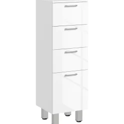 Mueble auxiliar Volco Kleankin 4 cajones blanco brillo 93x30x30 cm