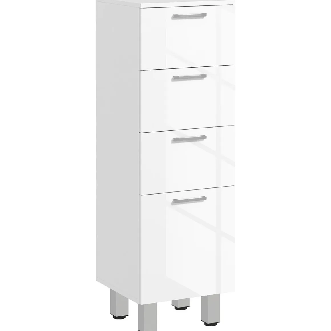 Mueble auxiliar Volco Kleankin 4 cajones blanco brillo 93x30x30 cm