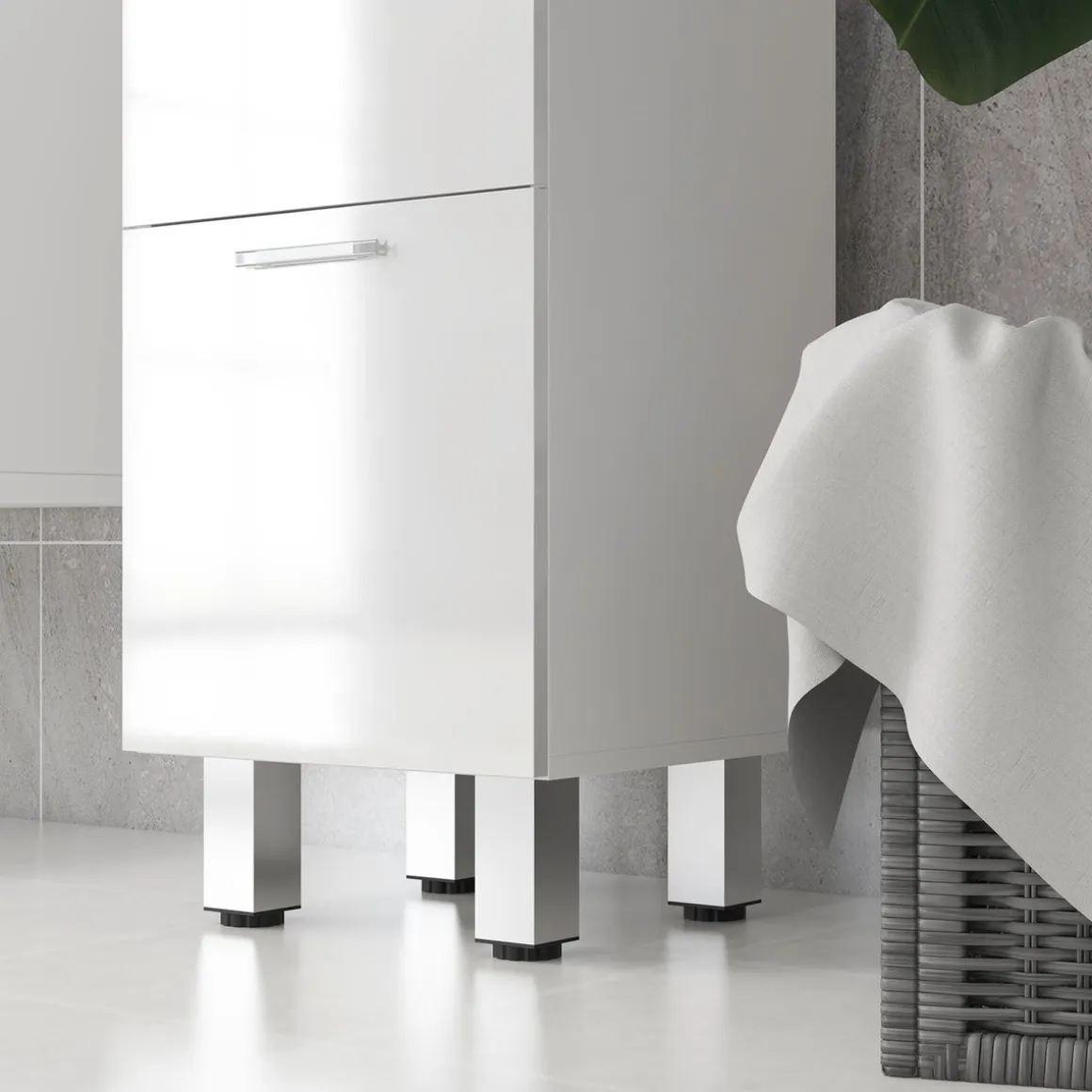 Mueble auxiliar Volco Kleankin 4 cajones blanco brillo 93x30x30 cm