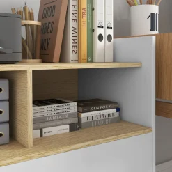 Mueble auxiliar Wick Vinsetto con ruedas roble/blanco 75,5x76x40 cm