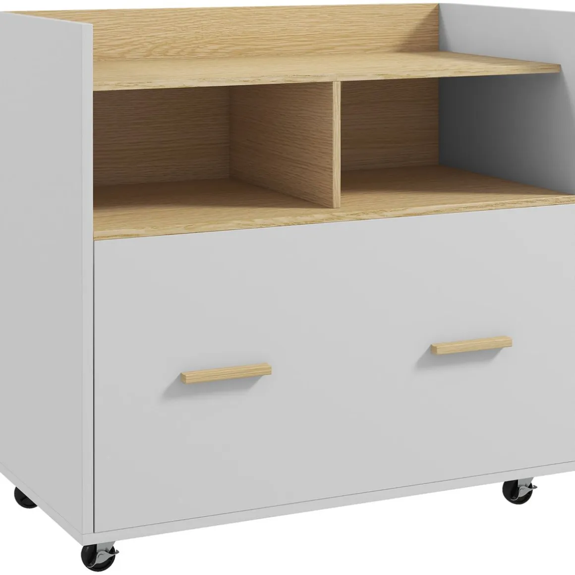Mueble auxiliar Wick Vinsetto con ruedas roble/blanco 75,5x76x40 cm