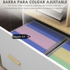 Mueble auxiliar Wick Vinsetto con ruedas roble/blanco 75,5x76x40 cm