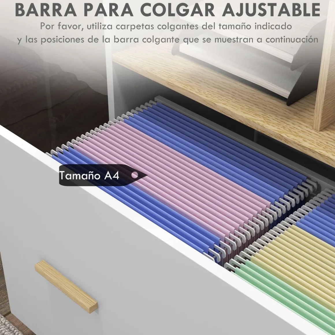 Mueble auxiliar Wick Vinsetto con ruedas roble/blanco 75,5x76x40 cm