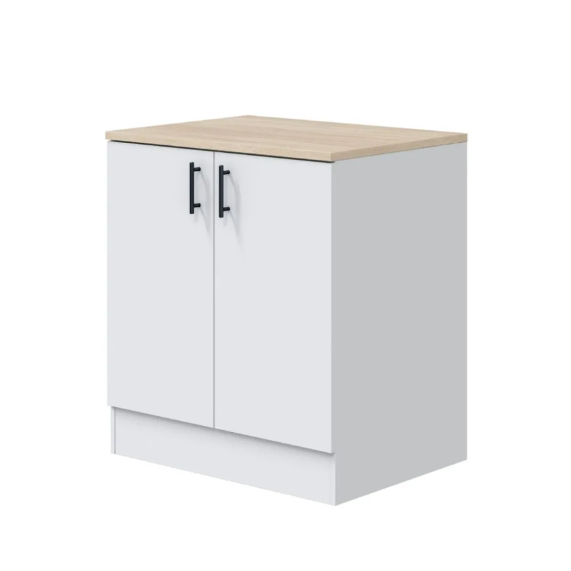 Mueble bajo de cocina Kira para fregadero 2 puertas blanco 90x80x60 cm