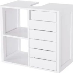 Mueble bajo de lavabo Kleankin suspendido blanco 54x60x30 cm