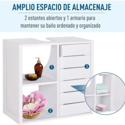 Mueble bajo de lavabo Kleankin suspendido blanco 54x60x30 cm