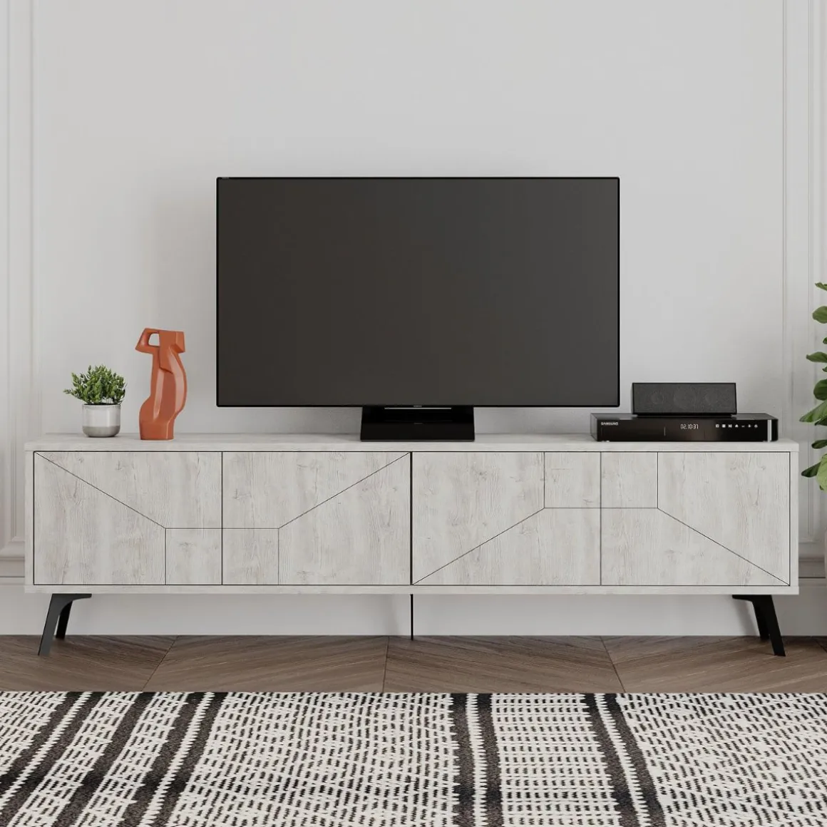 Mueble bajo de TV Dune 4 compartimentos 50x180x29,6 cm