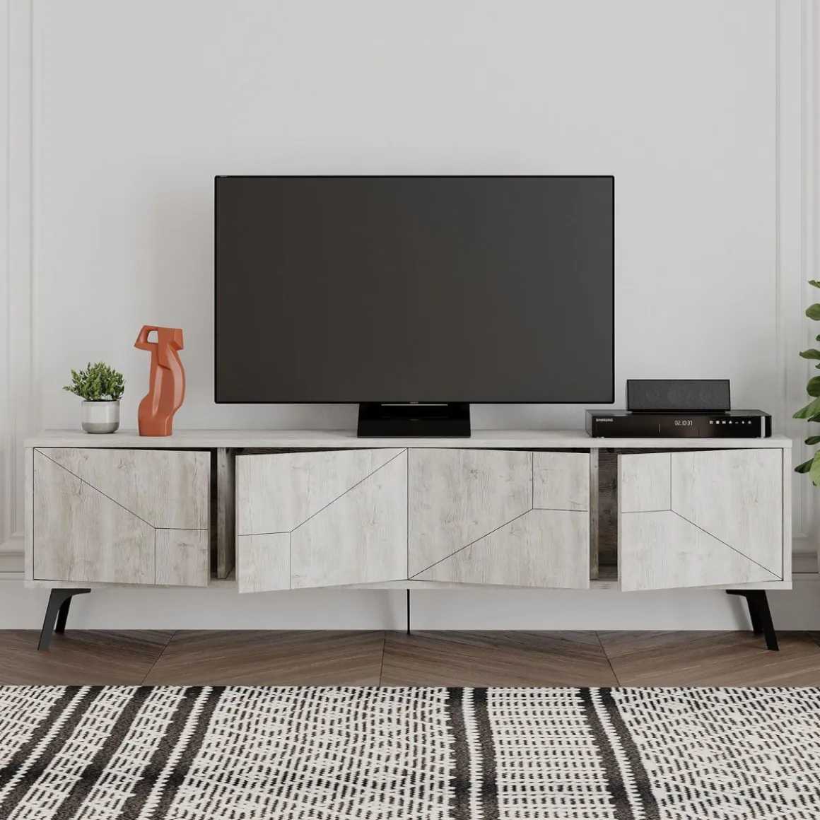 Mueble bajo de TV Dune 4 compartimentos 50x180x29,6 cm