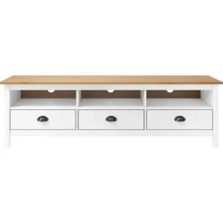 Mueble bajo de TV Hill 3 cajones madera maciza de pino 47x158x40 cm