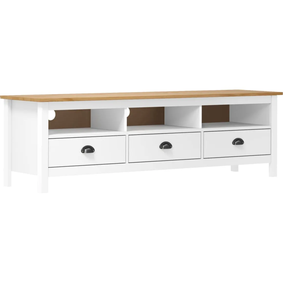 Mueble bajo de TV Hill 3 cajones madera maciza de pino 47x158x40 cm