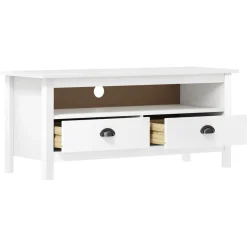 Mueble bajo de TV Hill 2 cajones madera maciza de pino 47x110x40 cm