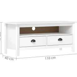 Mueble bajo de TV Hill 2 cajones madera maciza de pino 47x110x40 cm