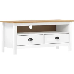 Mueble bajo de TV Hill 2 cajones madera maciza de pino 47x110x40 cm