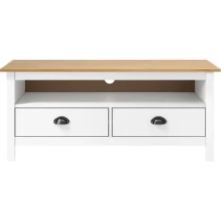 Mueble bajo de TV Hill 2 cajones madera maciza de pino 47x110x40 cm